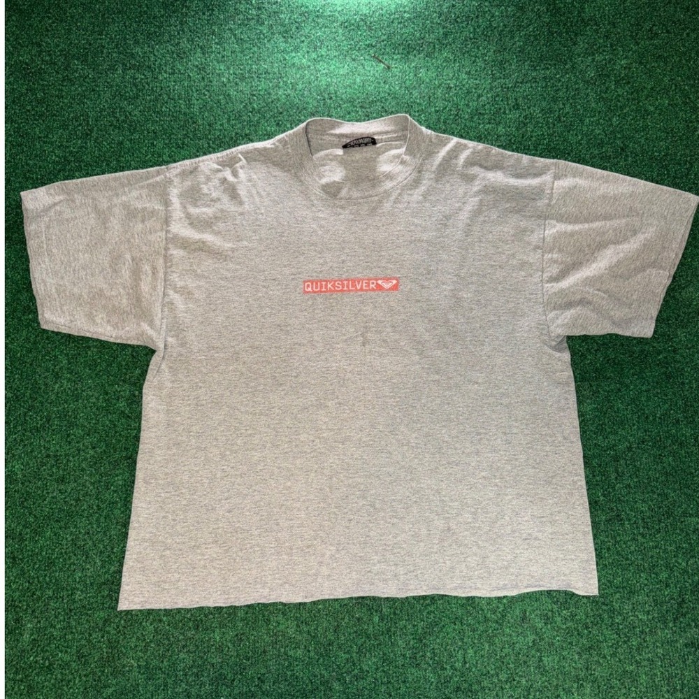 Vintage Quiksilver Roxy Pro Sunset Beach 1999 Graphic T-Shirt Gray DIY Cropped